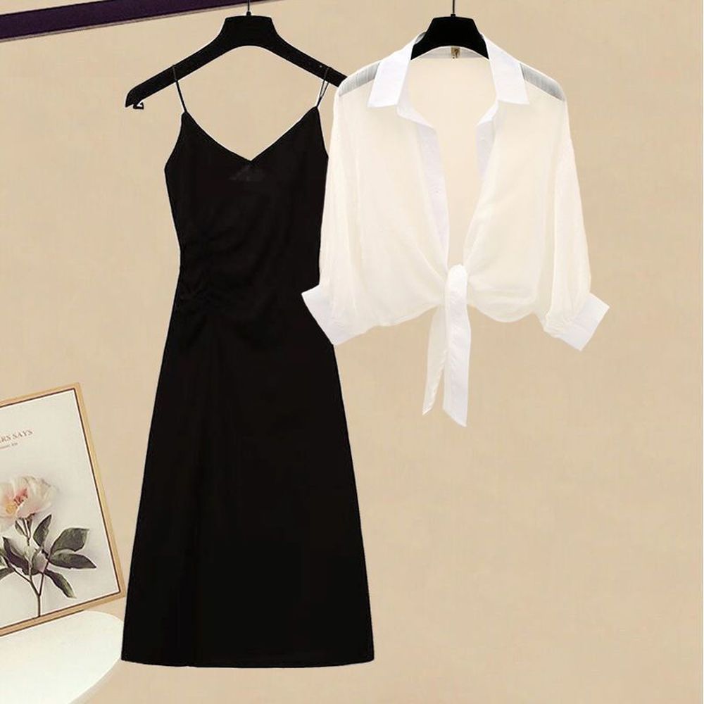 Women's Suits New Style Slim Waist Suspender Skirt Two Piece Suit